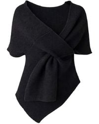 Conquista - Asymmetric Wrap-Effect Knit Top - Lyst