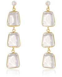 Rare Matters Jewelry - Prism Ladder Clear Glass Triple Drop Earrings - Lyst