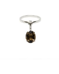 NASI SILVER - Crystalis Dancer Ring- Smokey Quartz - Lyst