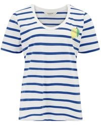 Sugarhill - Sylvie Scoop Neck T-Shirt Off, Stripes & Lemon - Lyst