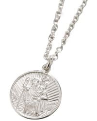 Posh Totty Designs - Men's Sterling Silver St Christopher Necklace - Lyst