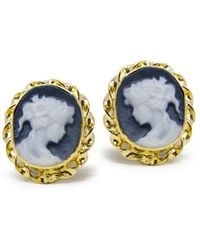 Vintouch Italy - Plated Mini Cameo Stud Earrings - Lyst