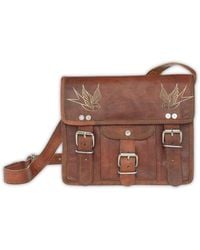 VIDA VIDA - Leather Satchel With Swallow Tattoo - Lyst