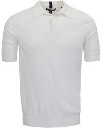 lords of harlech - Peterson Jacquard Linen Cotton Polo - Lyst