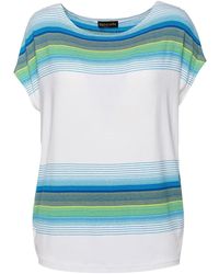 Conquista - White Sleeveless Top With Striped Print - Lyst