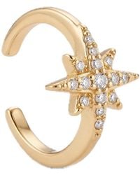 Elk & Bloom - Solitaire Star 14K Huggie Hoop Ear Cuff - Lyst