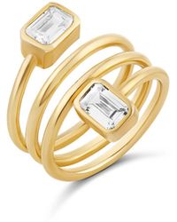 SHYMI - Emerald Spiral Statement Ring - Lyst