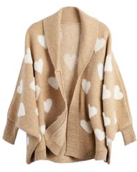 Saachi - Heart Ribbed Knit Cardigan - Lyst