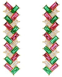 Lavani Jewels - Fuchsia And Green Metropolis Earrings - Lyst