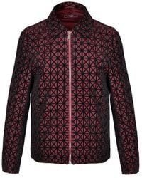 DAVID WEJ - Kensington Luxury Velvet Jacquard Aviator Jacket - Lyst