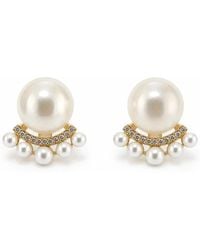 Angel Barocco - Freshwater Pearl Crystal Crown Stud Earrings - Lyst