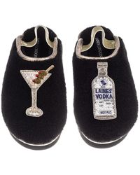 Laines London - Flatform Cloud Closed Toe Slippers With Vodka Martini Brooches - Lyst