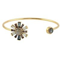 Artisan - Iolite, Labradorite, Topaz & Diamond Open Cuff Bracelet - Lyst