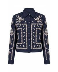 Nooki Design - Sienna Embroidered Cropped Shirt - Lyst
