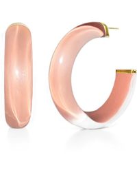 Gold & Honey - Rose Small Rose Illusion Hoop Earrings - Lyst