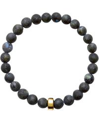 Ora Pearls - Aro Men's Larvikite Bracelet Gold Bead - Lyst