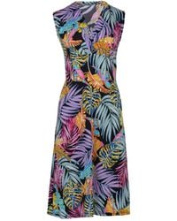 Conquista - Print Jersey Empire Line Dress - Lyst
