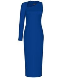 Monosuit - One Sleeve Asymmetric Neck Bodycon Evening Minimalist Midi Dress - Lyst