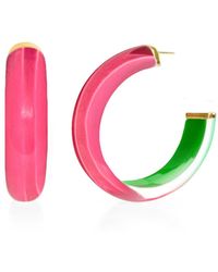 Gold & Honey - Inside Out Lucite Hoop Earrings - Lyst