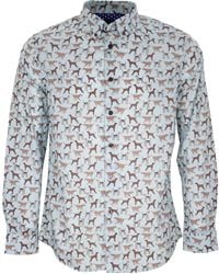lords of harlech Mitchell Hunting Dogs Ice Shirt - Blue