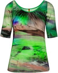 Conquista - Swirly Print Scoop Neck Top - Lyst