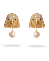 Ebru Jewelry - Majestic Eagle Pearl Statement Earrings - Lyst