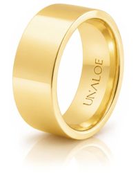 Unaloe - Classic Smooth French-Edge Sterling Band With Plating - Lyst