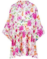 Belyed Handcraft - Nelly – Floral Crepe Short Dress By Belyed - Lyst