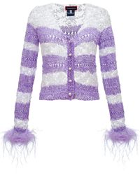 Andreeva - Lavender Handmade Knit Sweater With Pearl Buttons - Lyst