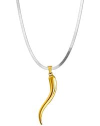 Mickey's Girl - Mega Two Tone Lucky Horn Waterproof Necklace - Lyst
