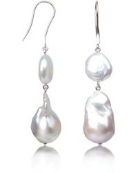 The Jewellery Store London - Keshi Coin And Baroque Pearl Earring - Lyst