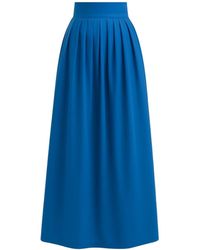 BEIRA - Anna Full-Length Cornflower Pleated Cotton Skirt - Lyst