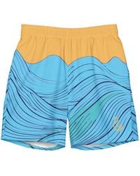 Anchor and Crew - Deep Waves Pattern Recycled Fabric Swim Shorts - Lyst