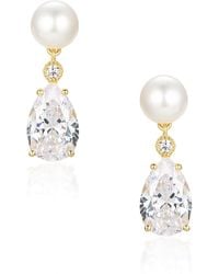 Santinni - 'Highgrove' Freshwater Pearl & Crystal Drop Earrings - Lyst