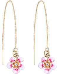 My Little Nature - Plated Threader Earrings – Pull-Through Dangling Earrings With Flower Charms - Lyst