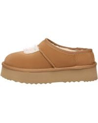 EverAu Australia - Plumed Ankle Platform Slippers - Lyst