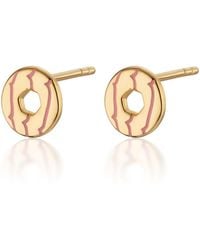 Lily Charmed - Plated Party Ring Biscuit Stud Earrings With Enamel - Lyst