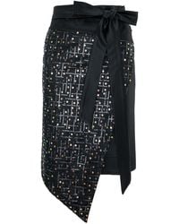 concept A trois - Asymmetrical Skirt With Sequins - Lyst