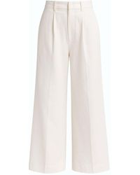 Monlicia - Cyra Cotton Linen Blend Cropped Wide-Leg Trousers - Lyst