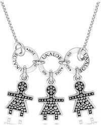 Unaloe - Sterling Necklace With Three Baby Star Charms Representing Three Girls - Lyst