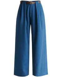 Paisie - Belted Wide Leg Trousers With Box Pleats - Lyst