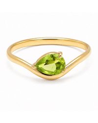 Belinda Jewelz - Peridot Wavy Solitair Birthstone Ring - Lyst