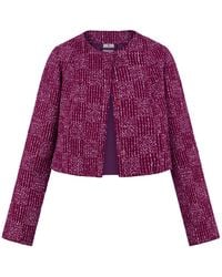 Gunda Hafner Ltd - Burgundy Cropped Tweed Jacket - Lyst