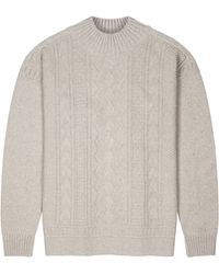 Paul James Knitwear - Midweight Cotton Cromer Mock Neck Gansey Jumper - Lyst