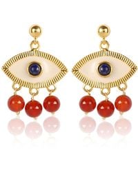 Lila Rasa - Carnelian Evil Eye Earrings - Lyst