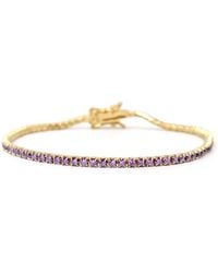 Harfi - Alexandrite June Birthstone Plated Dainty Tennis Bracelet - Lyst