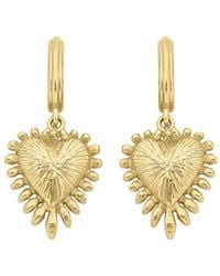 Zoe & Morgan - Mini Heart Rays Earrings - Lyst