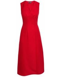 Girl In Mind - Hazel Tailored Sleeveless Midi Dress - Lyst