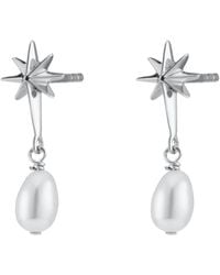 Scream Pretty - Angel Star & Pearl Drop Stud Earrings - Lyst