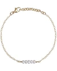 Kiri & Belle - Eliana Tiny Pearl Bar Filled Bracelet - Lyst